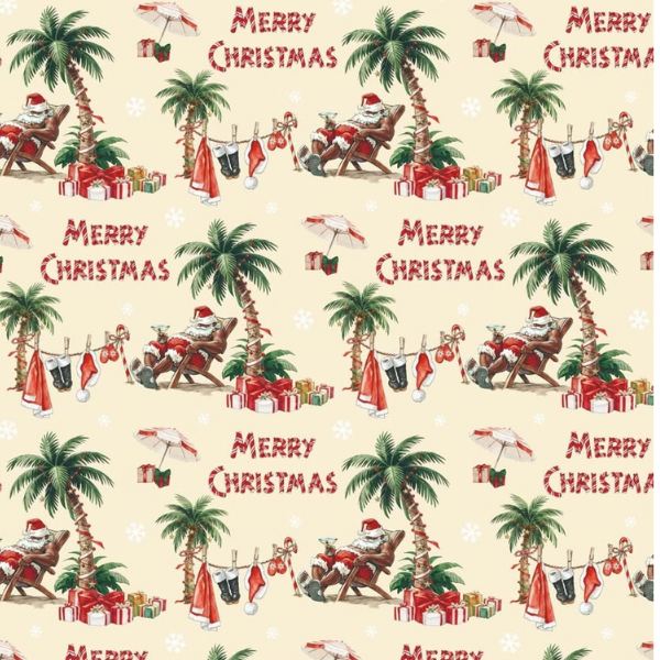 Santa Chilling on the Beach - Wrapping Paper